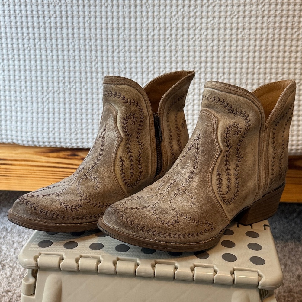 Brown Western Ankle Boots